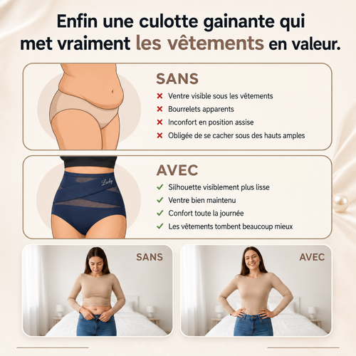 Culotte gainante sans coutures à taille haute et effet ventre plat