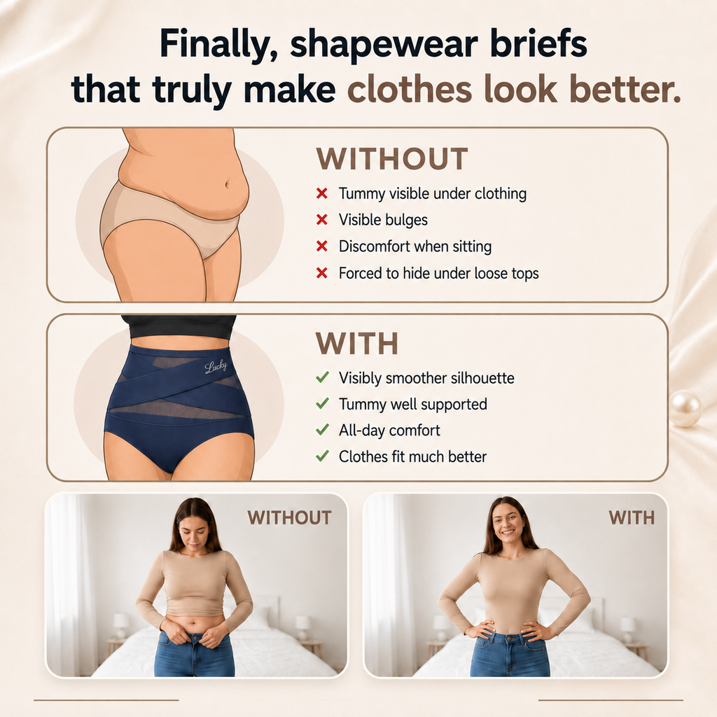 Seamless - high-waisted shapewear panties with a flat-tummy effect