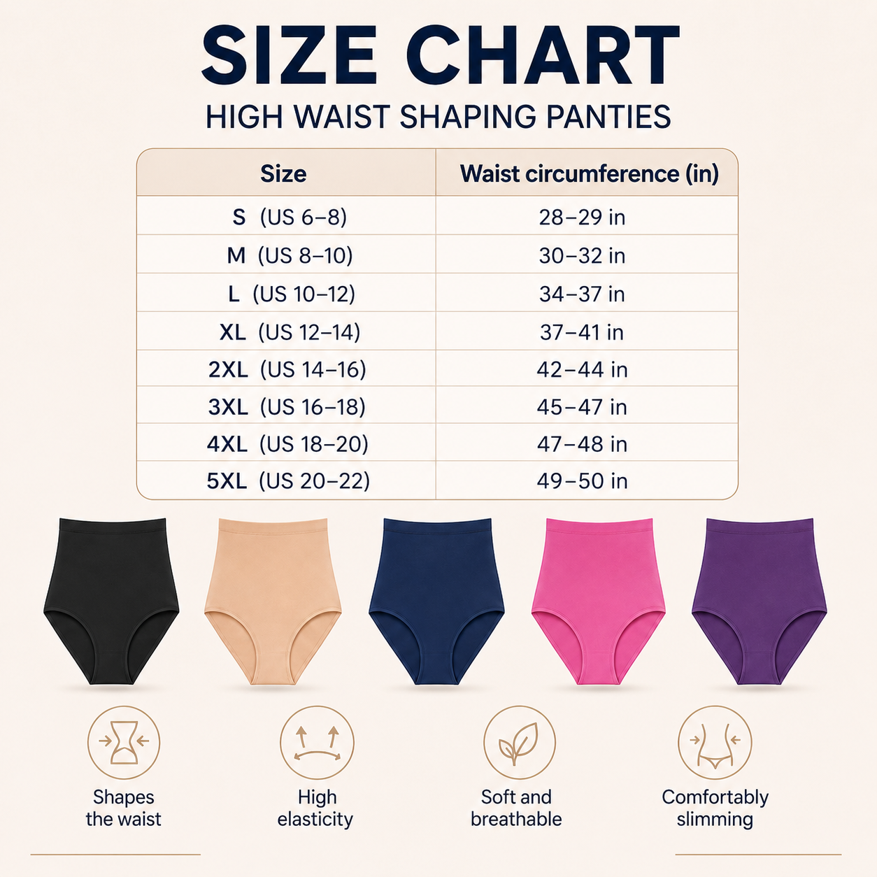 Seamless - high-waisted shapewear panties with a flat-tummy effect