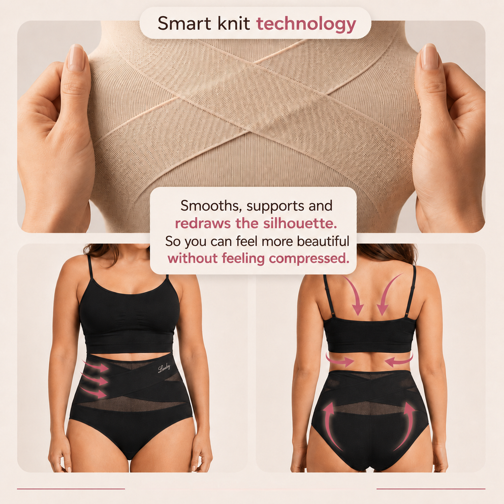 Seamless - high-waisted shapewear panties with a flat-tummy effect