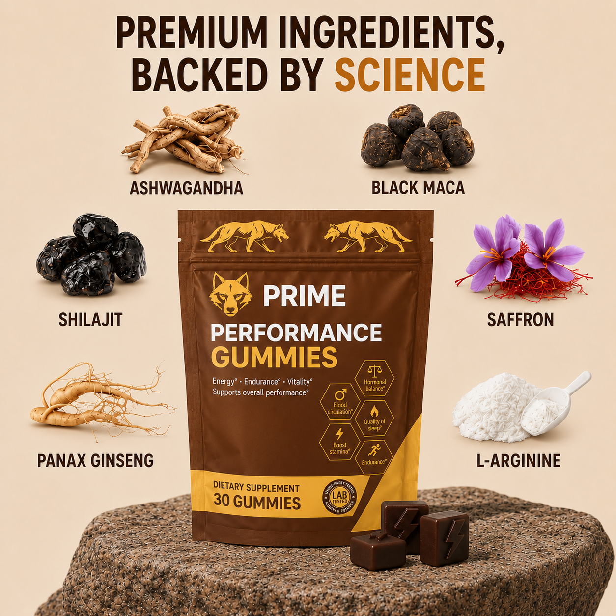 Prime Performance+ Gummies (2 confezioni - 60 gummies)